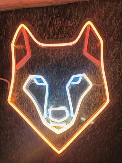 Neon Sign Board for Bedroom, Living Room, Gaming Room Decor, Gift for Birthday and Anniversary (Wolf Face)