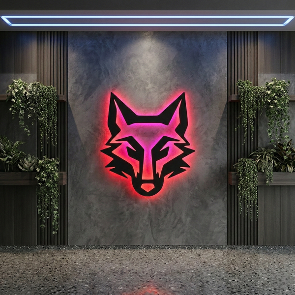 Wolf Premium Backlit Wall Art with LED Lighting – Modern Glowing Wall Décor for Living Room & Bedroom