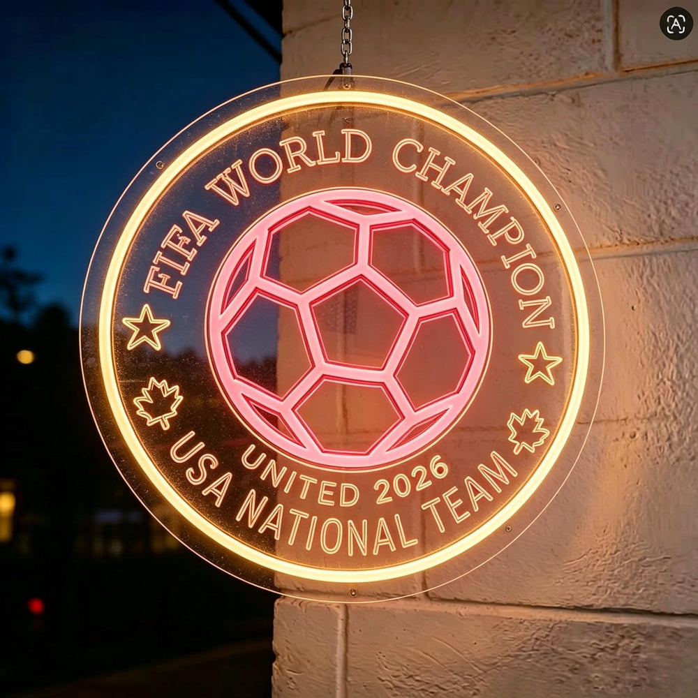 World Cup 2026 Soccer Ball LED Neon Sign