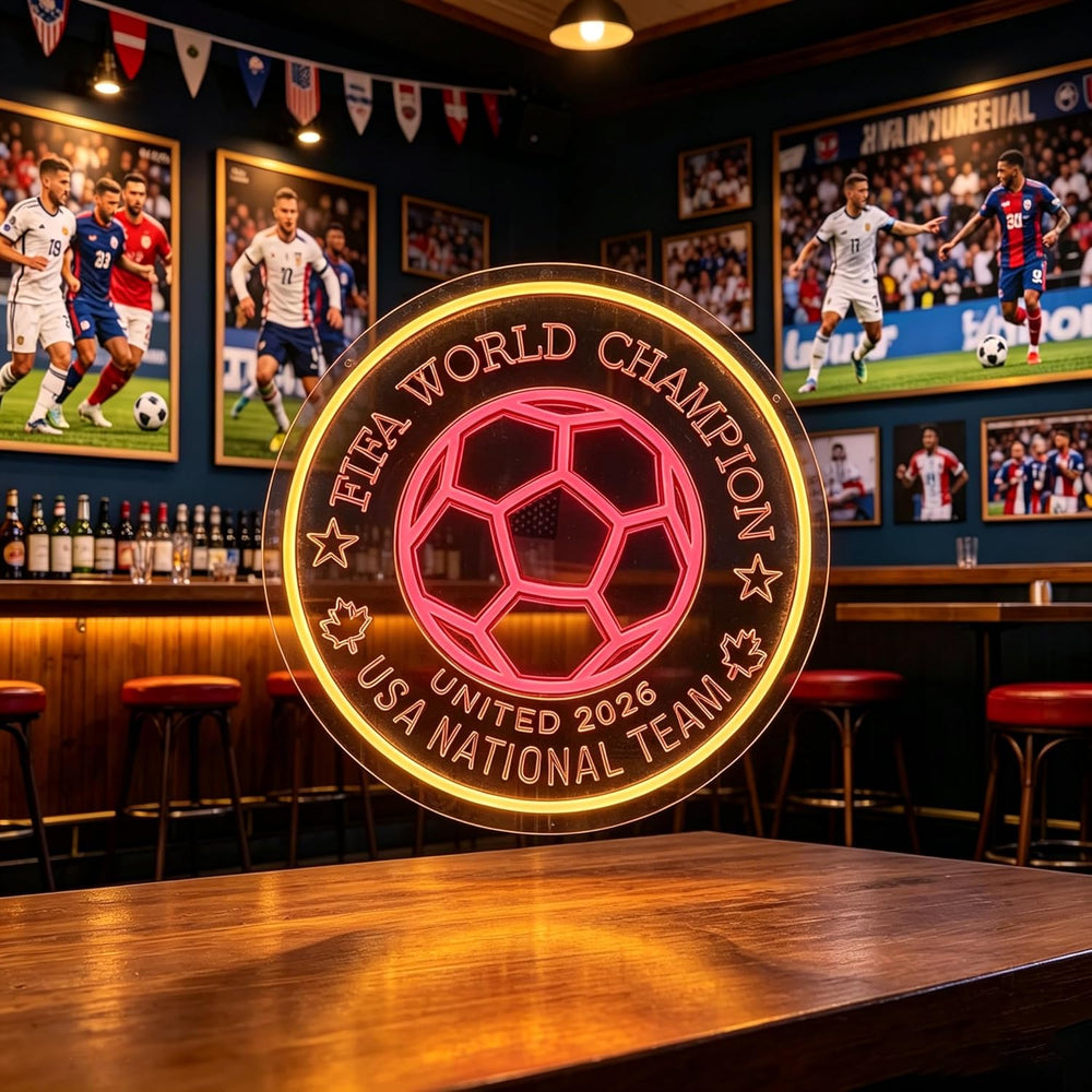 World Cup 2026 Soccer Ball LED Neon Sign