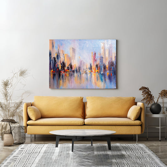 Eurotex City Scenery Landscape, Canvas Printed, Wall Art & Paintings