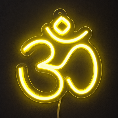 Om LED Neon Sign – Warm White ॐ Light for Home Mandir