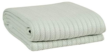 Eurotex Cable Cotton Blankets for bed, 100% Cotton Blanket - Green Eurotex
