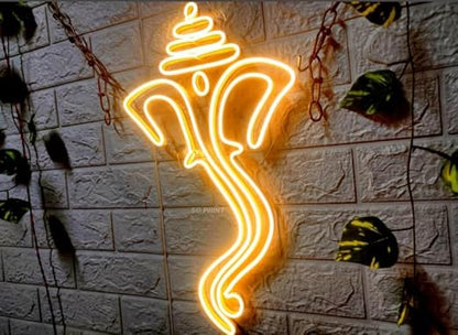 Ganesh ji Neon Sign, Wall Decor, Neon Signs for room Eurotex India