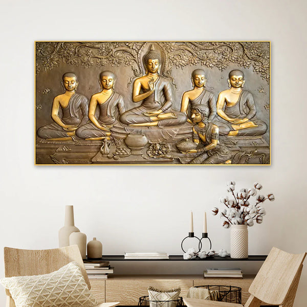 Eurotex Teachings Of Buddha, Canvas Printed, Panoramic Wall Painting