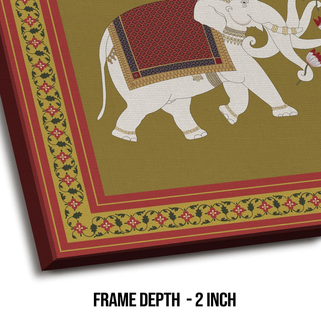 White Elephant, Traditional Canvas Art, Framed Abstract Canvas Wall Art for Bedroom
