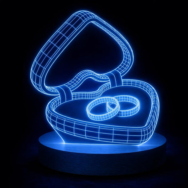 Eurotex Custom Engagement Ring Led Lamp for Couple And Gift