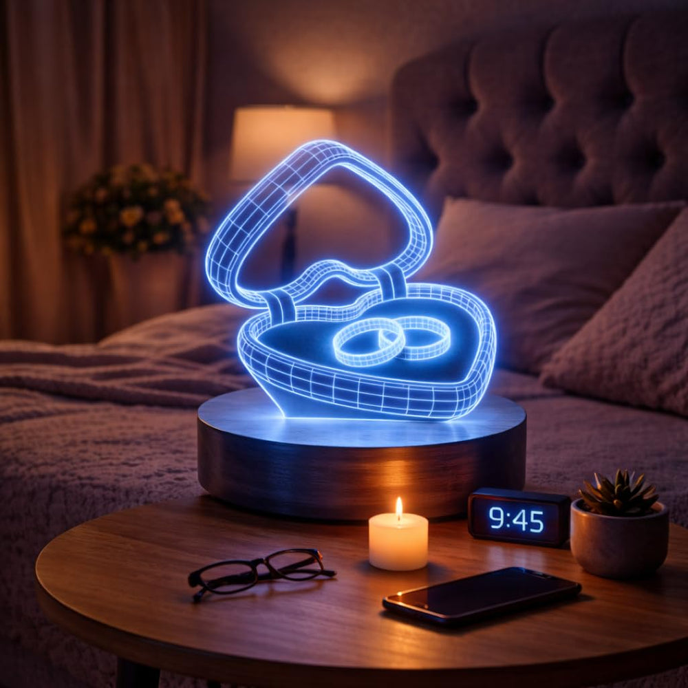 Eurotex Custom Engagement Ring Led Lamp for Couple And Gift