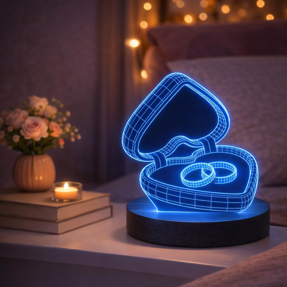 Eurotex Custom Engagement Ring Led Lamp for Couple And Gift