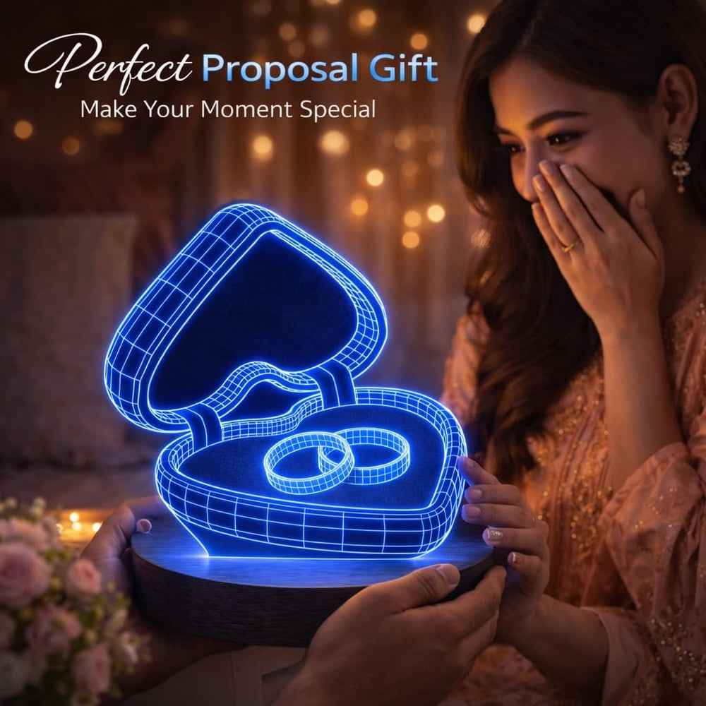 Eurotex Custom Engagement Ring Led Lamp for Couple And Gift