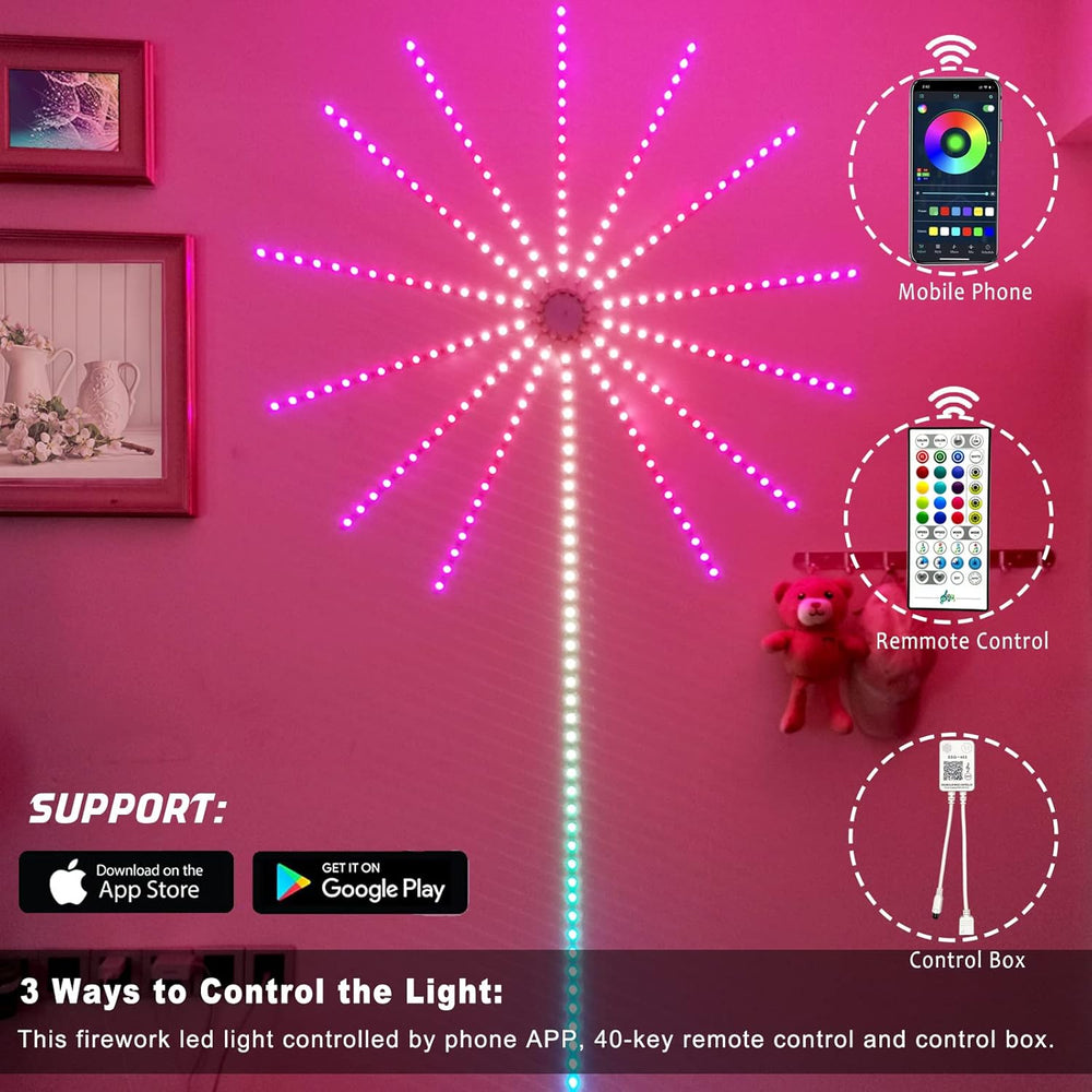 Eurotex Firework Led Strip Light, With Smart App & Remote Control (5V, Usb Powered)