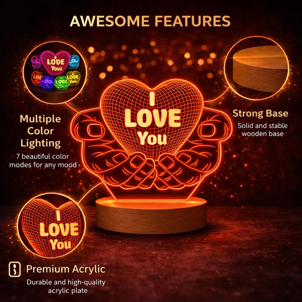 Eurotex I Love You Led Lamp for Couple And Gift