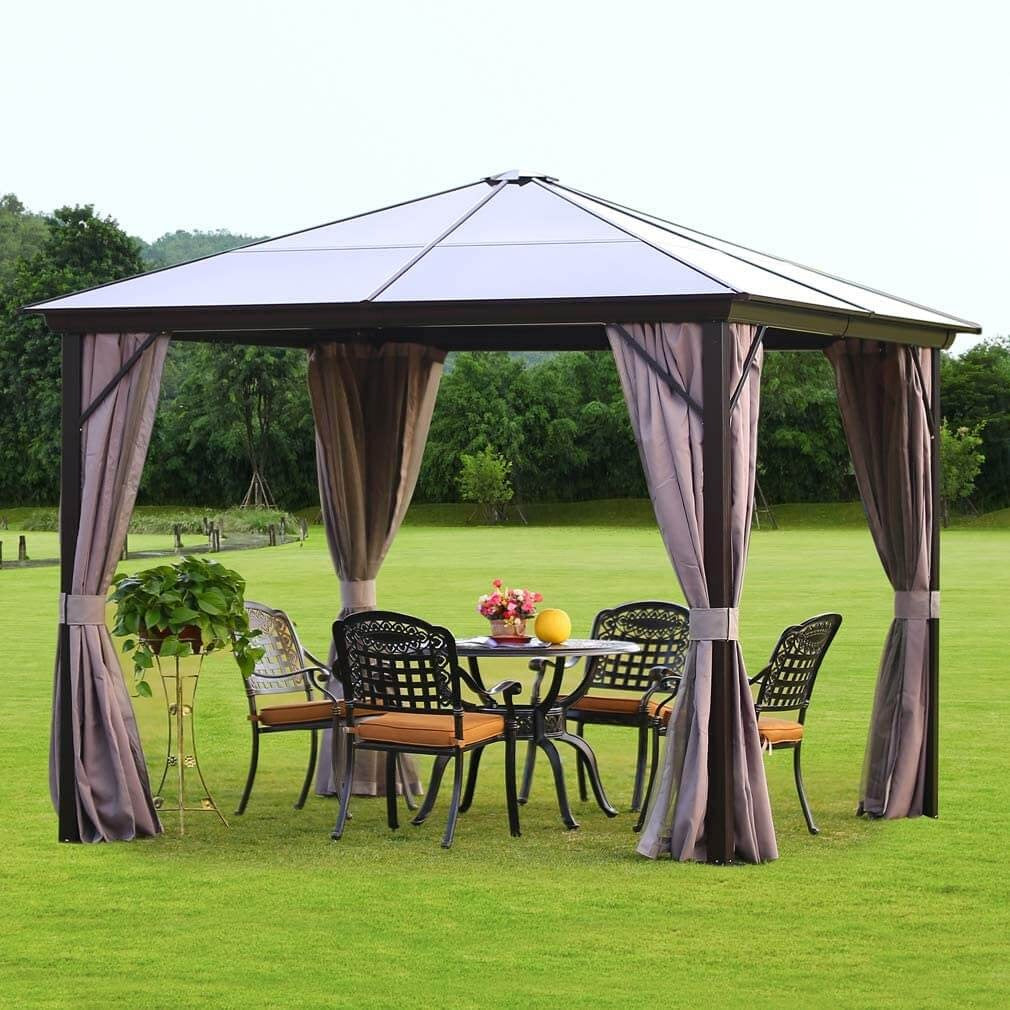 Garden Gazebo with Hardtop 10 x 10 Feet