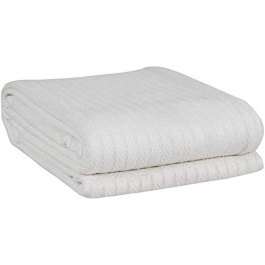 Eurotex Cable Cotton Blankets for bed, 100% Cotton Blanket - Ivory Eurotex