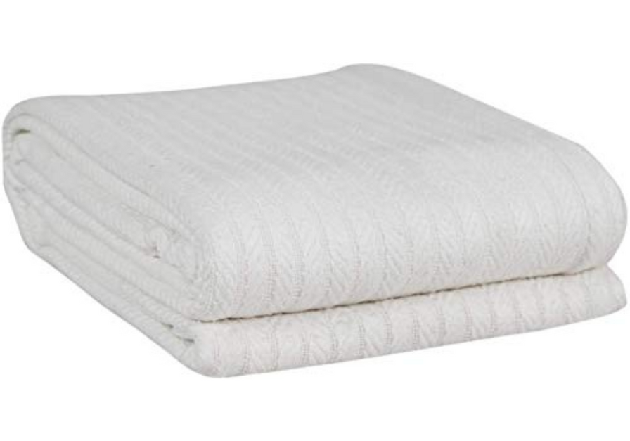 Eurotex Cable Cotton Blankets for bed, 100% Cotton Blanket - Ivory Eurotex