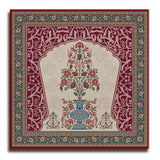 Flower Pot, Kalamkari Art, Framed Abstract Canvas Wall Art for Bedroom