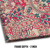 Leaves Texture, Kalamkari Art, Framed Abstract Canvas Wall Art for Bedroom