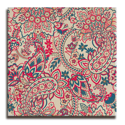 Leaves Texture, Kalamkari Art, Framed Abstract Canvas Wall Art for Bedroom