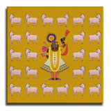 Shirnathji, Kalighat Art, Framed Abstract Canvas Wall Art for Bedroom