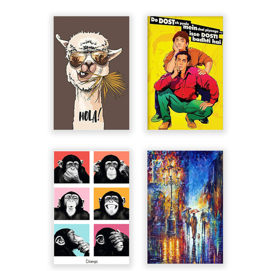 Eurotex Combo Wall Poster, HD Posters for Rome, Pack of 4 (A3, 12 x 18 In) Eurotex