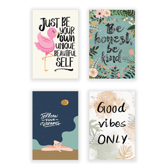 Eurotex Positive Quotes Wall Poster for Wall Decor, Pack of 4 (A3, 12 x 18 In)