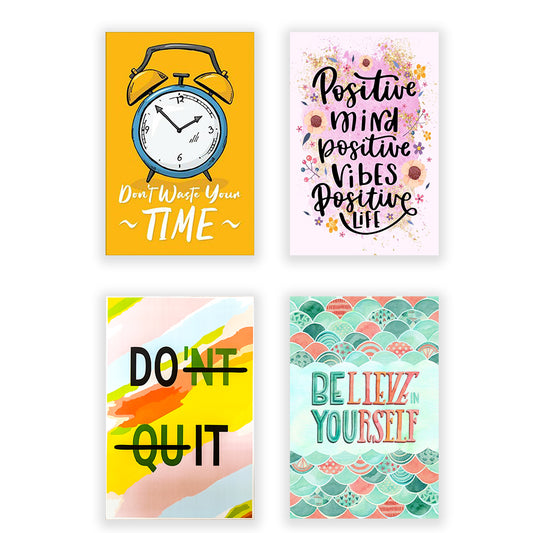 Eurotex Motivational Quotes Wall Poster for Wall Decor, Pack of 4 (A3, 12 x 18 In)