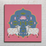 Divine Duo, Framed Abstract Canvas Wall Art for Bedroom