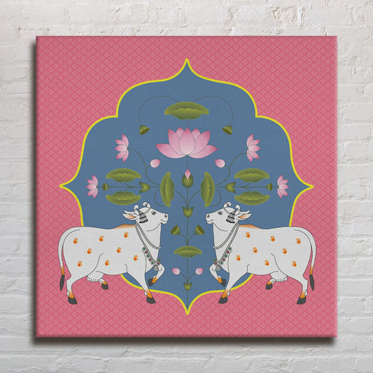 Divine Duo, Framed Abstract Canvas Wall Art for Bedroom