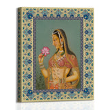 Beautiful Mughal Queen, Traditional Canvas Art, Framed Abstract Canvas Wall Art for Room