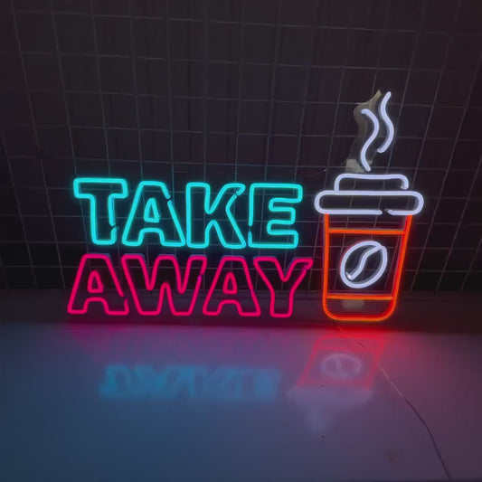 Eurotex Take Away Neon, Wall Decor, Neon Signs for room (24x36 In)