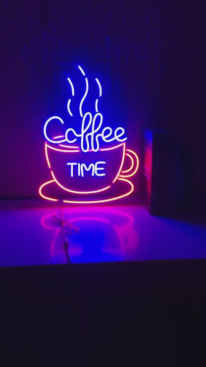 Eurotex Coffee Time, Wall Decor, Neon Signs for room (24x36 In)