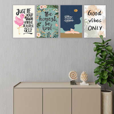 Eurotex Positive Quotes Wall Poster for Wall Decor, Pack of 4 (A3, 12 x 18 In)