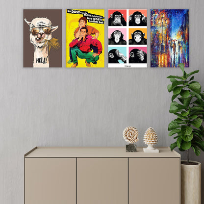 Eurotex Combo Wall Poster, HD Posters for Rome, Pack of 4 (A3, 12 x 18 In) Eurotex