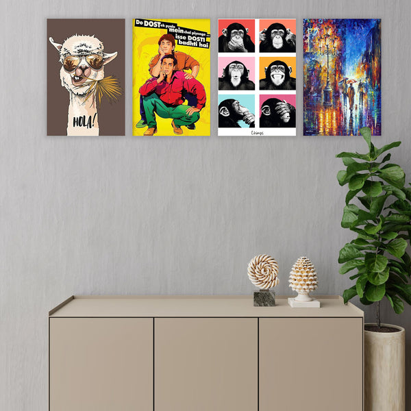 Eurotex Combo Wall Poster, HD Posters for Rome, Pack of 4 (A3, 12 x 18 In)