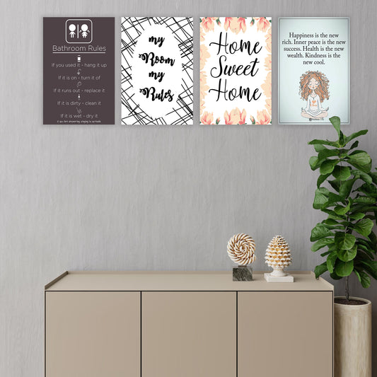 Eurotex Home Harmony Wall Posters, HD Posters for Rome, Pack of 4 (A3, 12 x 18 In) Eurotex