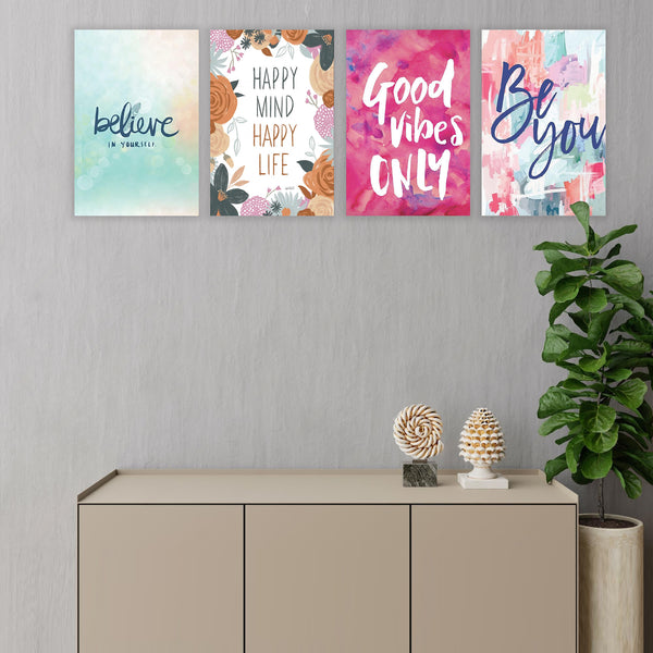 Eurotex Self Motivation Wall Posters, HD Posters for Rome, Pack of 4 (A3, 12 x 18 In)