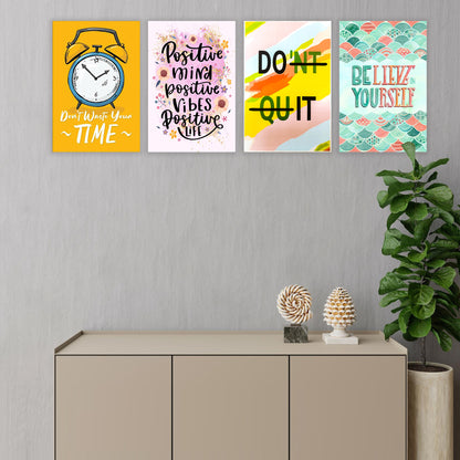Eurotex Motivational Quotes Wall Poster for Wall Decor, Pack of 4 (A3, 12 x 18 In) Eurotex