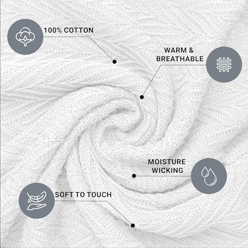 Eurotex Waffle Cotton Blankets for Bed, 100% Cotton Blanket - Grey Eurotex