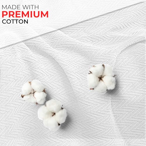 Eurotex Waffle Cotton Blankets for Bed, 100% Cotton Blanket - Grey Eurotex