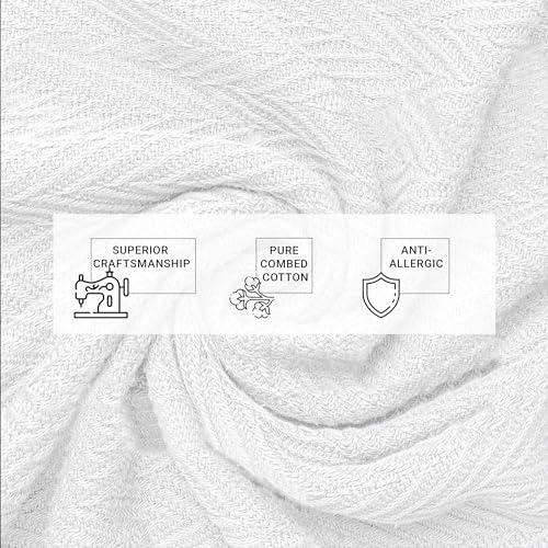 Eurotex Waffle Cotton Blankets for Bed, 100% Cotton Blanket - Grey Eurotex