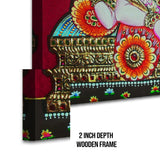 Ganesh Ji, Tanjore Art, Framed Abstract Canvas Wall Art for Bedroom