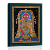 Shree Tirupati Balaji, Tanjore Art, Framed Abstract Canvas Wall Art for Bedroom