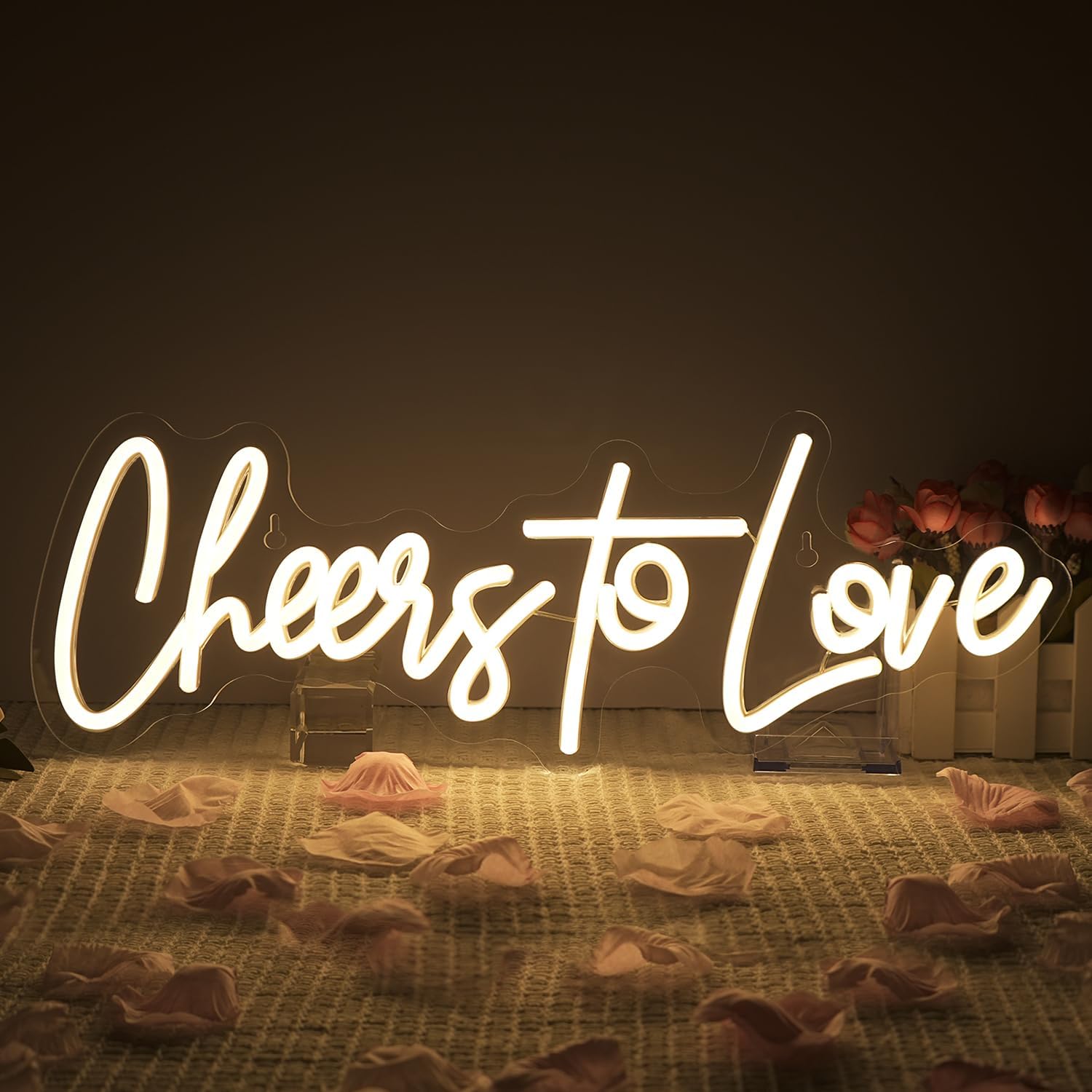 Eurotex LED Cheers to Love Neon Light – Couple Wedding Decor Sign, Perfect Wedding Gift & Reception Backdrop Light