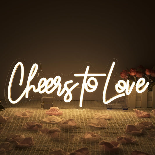 Eurotex LED Cheers to Love Neon Light – Couple Wedding Decor Sign, Perfect Wedding Gift & Reception Backdrop Light