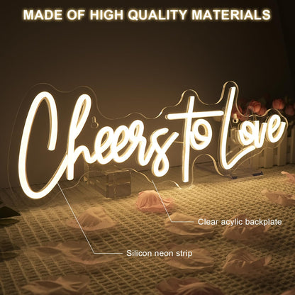 Eurotex LED Cheers to Love Neon Light – Couple Wedding Decor Sign, Perfect Wedding Gift & Reception Backdrop Light