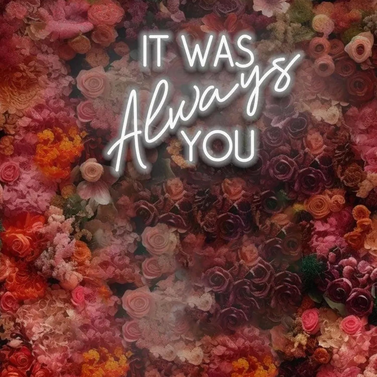 Eurotex “It Was always you” Wedding Neon Sign – LED Couple Name Light for Wedding Decor, Reception Backdrop, Mehndi, Engagement & Couple Gift