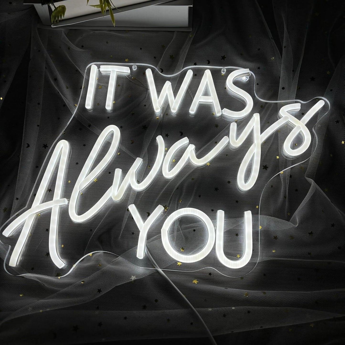 Eurotex “It Was always you” Wedding Neon Sign – LED Couple Name Light for Wedding Decor, Reception Backdrop, Mehndi, Engagement & Couple Gift