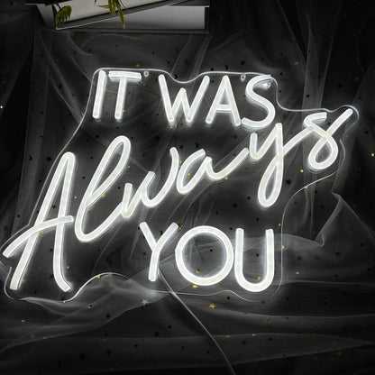 Eurotex “It Was always you” Wedding Neon Sign – LED Couple Name Light for Wedding Decor, Reception Backdrop, Mehndi, Engagement & Couple Gift
