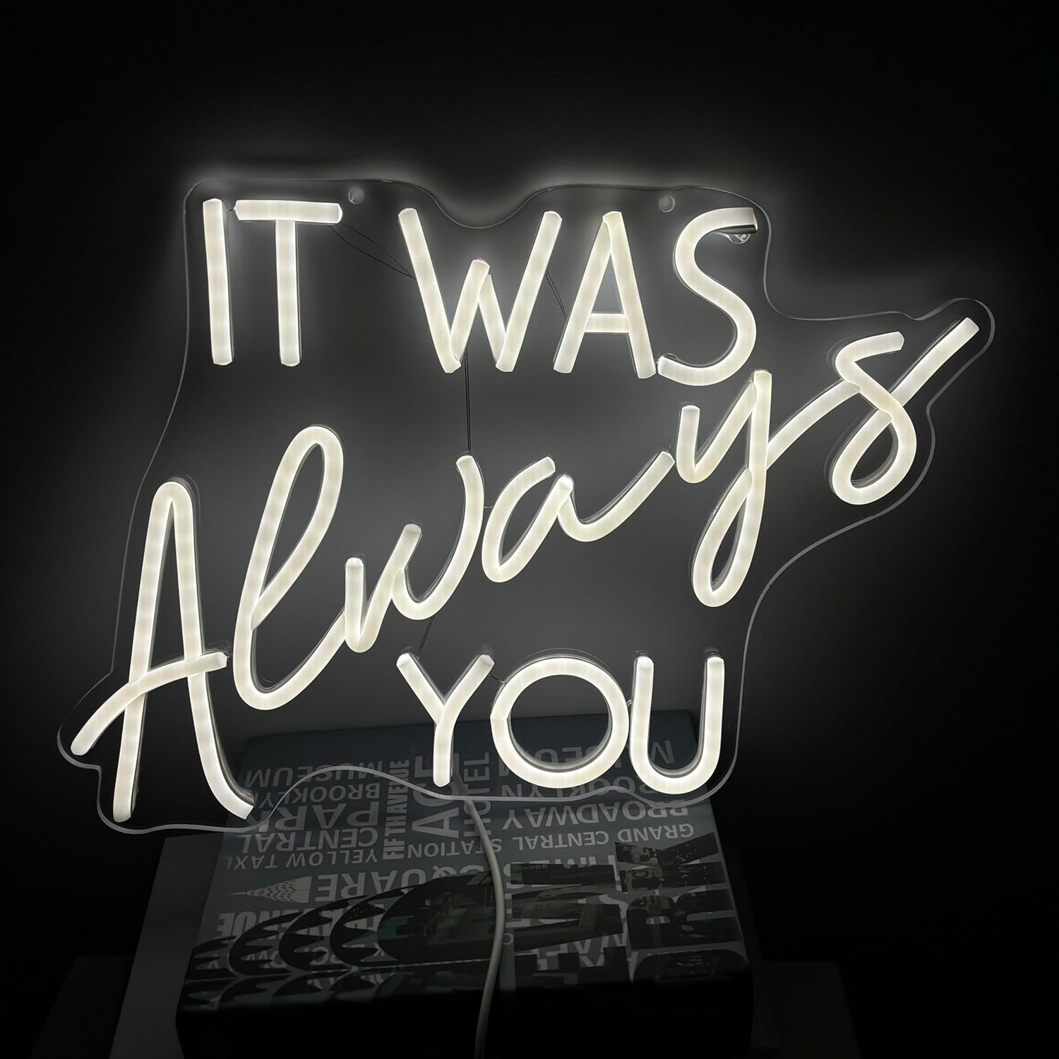 Eurotex “It Was always you” Wedding Neon Sign – LED Couple Name Light for Wedding Decor, Reception Backdrop, Mehndi, Engagement & Couple Gift