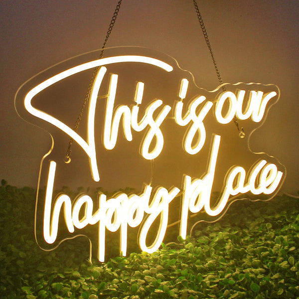 This is Our Happy Place, Personalized Neon Light | Neon Lights Near Me | Custom Neon Board